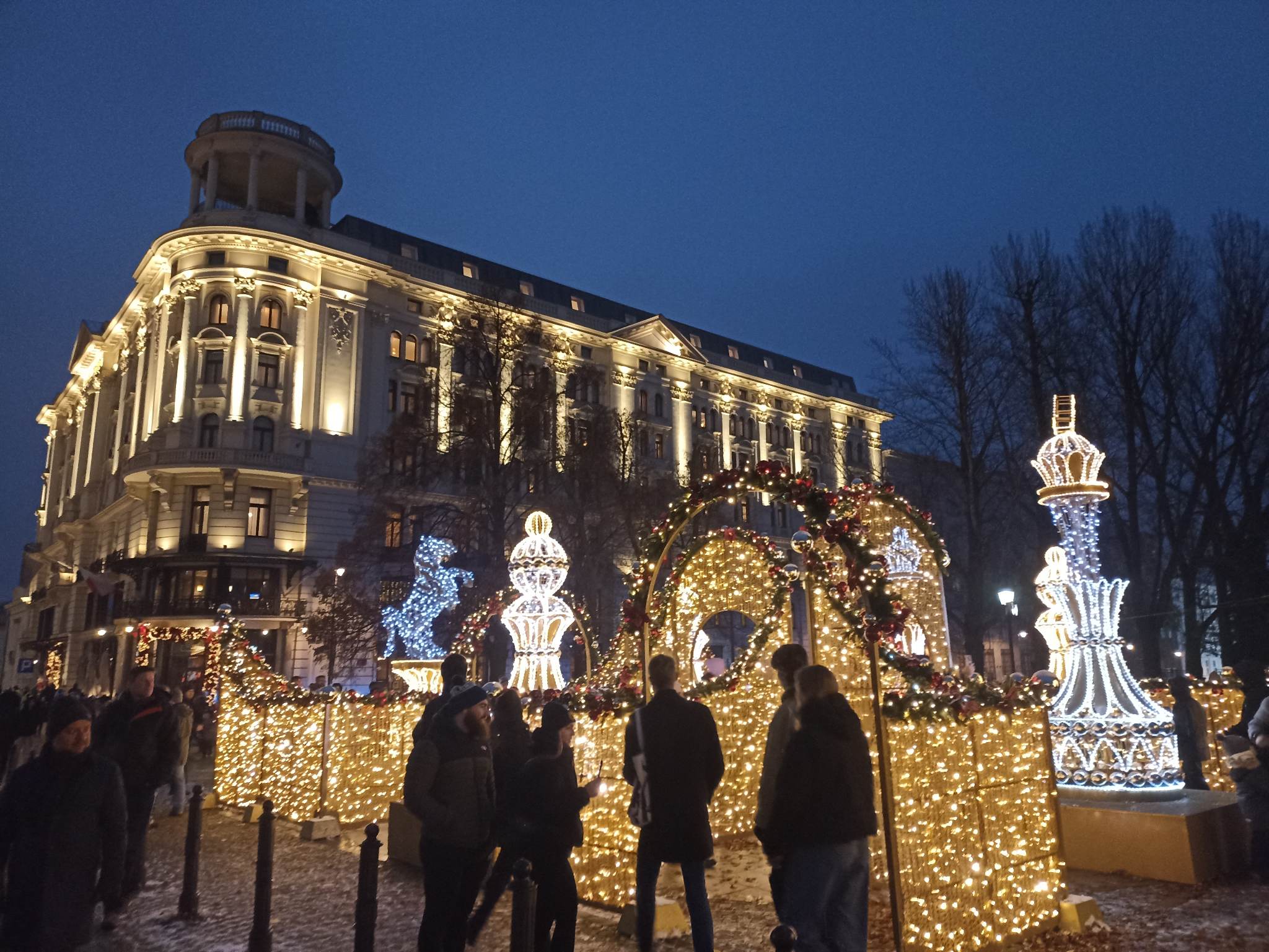 Magicznie W Warszawie Pi Kne Iluminacje Zdj Cia Wideo Warszawa W