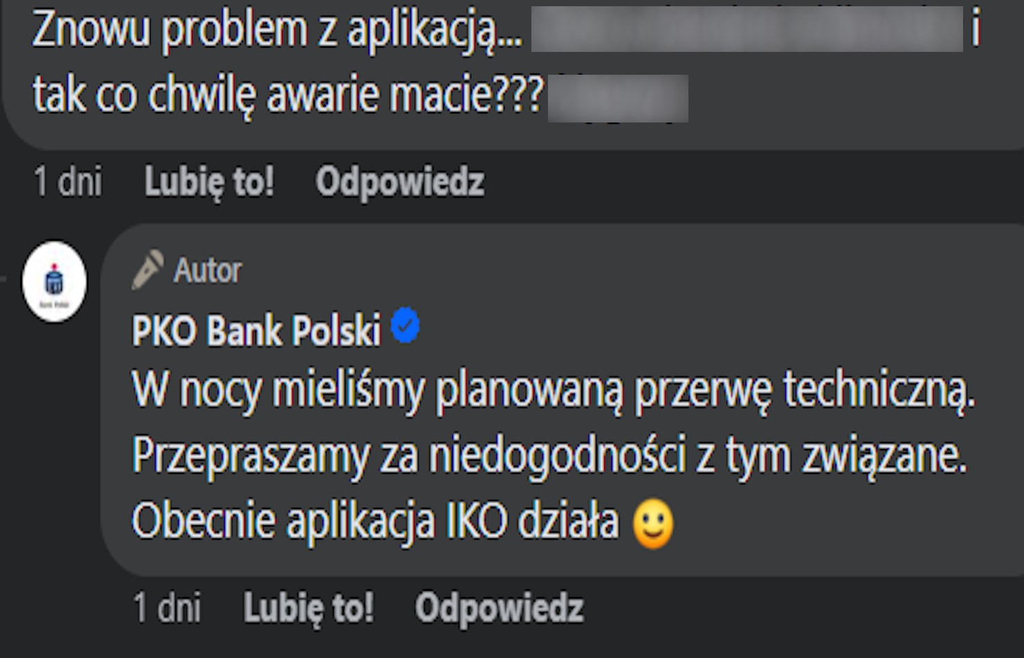 Klienci pytają czy była kolejna awaria PKO BP odpowiada Warszawa W