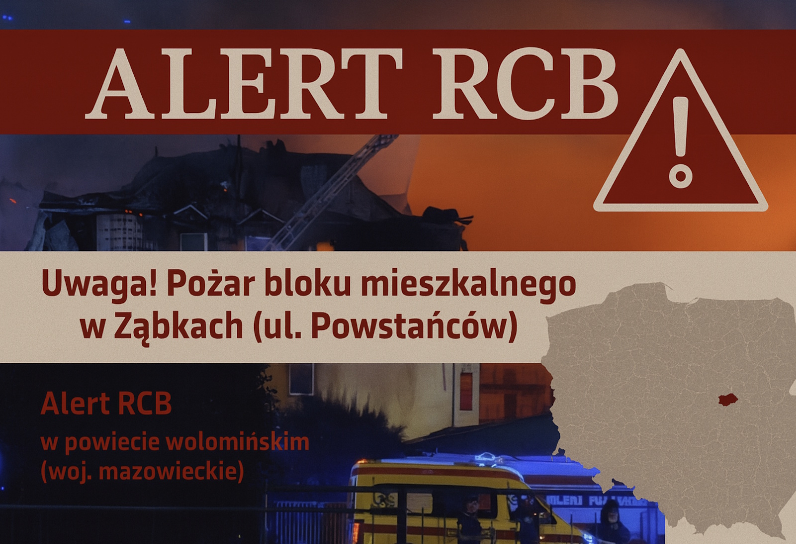 Alert RCB: „Zostań w domu i zamknij okna. Zachowaj ostrożność”