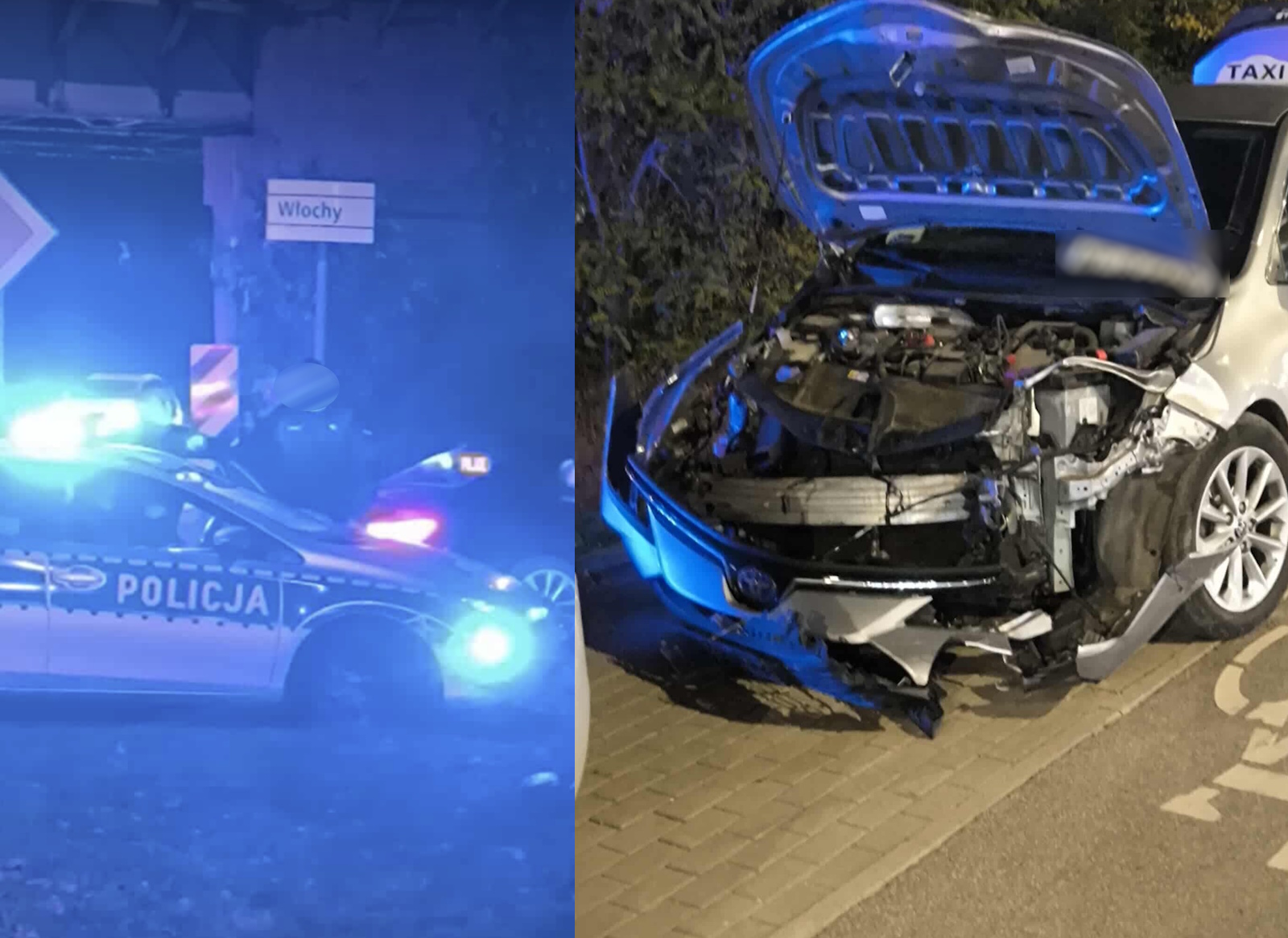 Poważny wypadek w Ursusie. Dwa auta całkowicie rozbite, w tym policyjny radiowóz. Korek sięga już 4 kilometrów